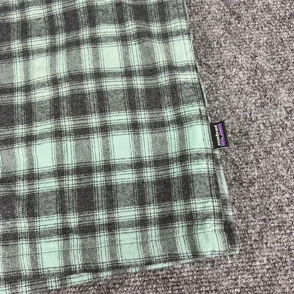 Patagonia Mens S LS Green Plaid Organic Cotton Midweight Fjord Flannel Shirt NWT